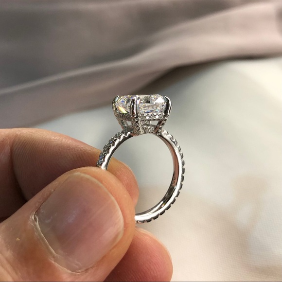 5 Carat Cushion Created Diamond 925 Sterling Silver - Picture 4 of 11